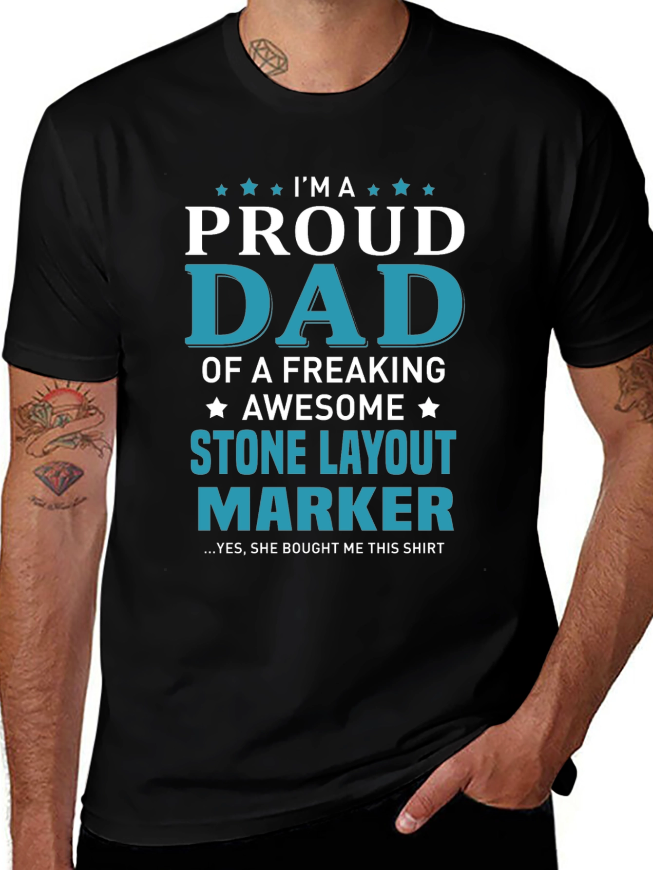 Proud Dad Stone Layout Marker T-Shirt
