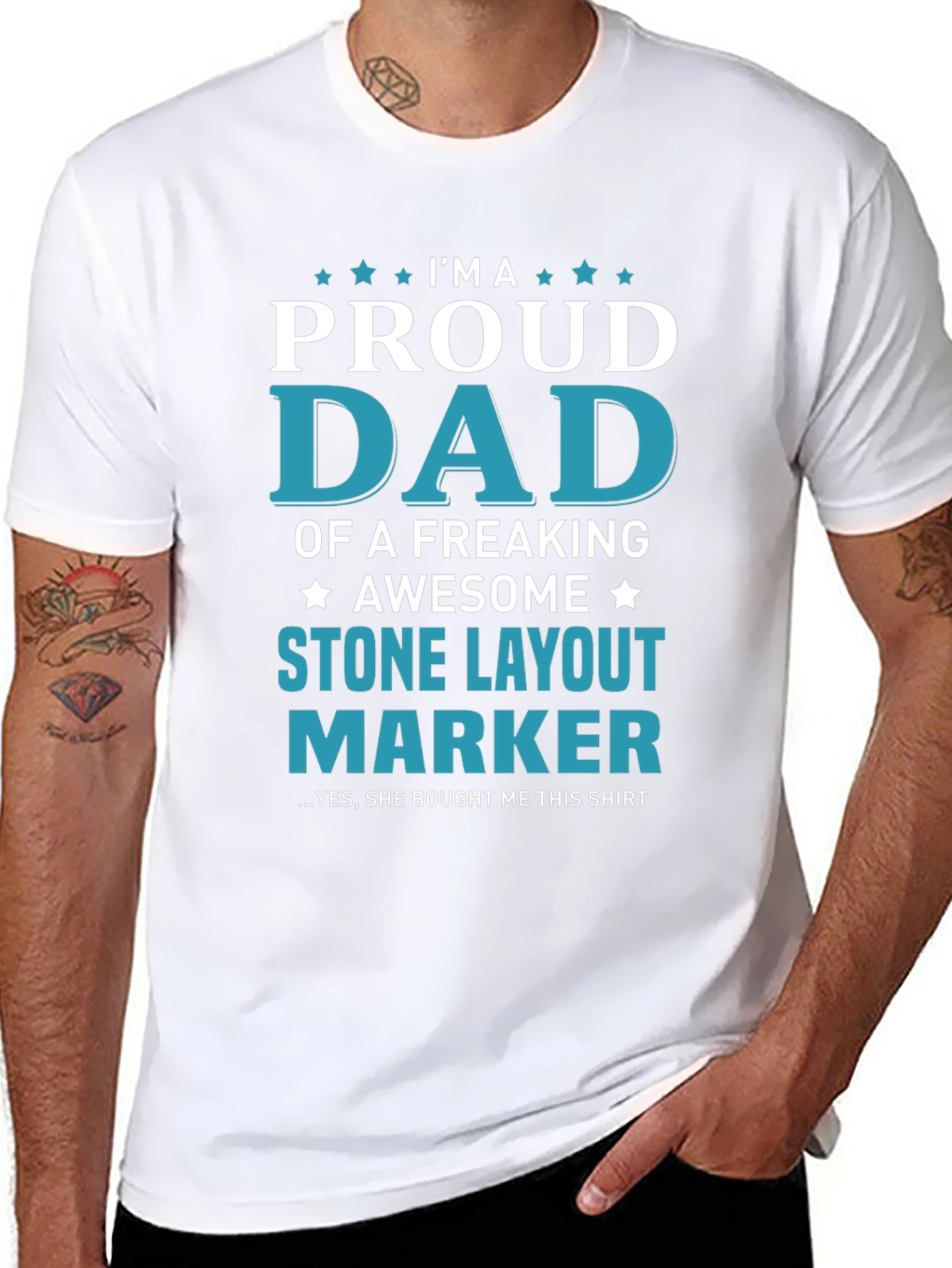 Proud Dad Stone Layout Marker T-Shirt