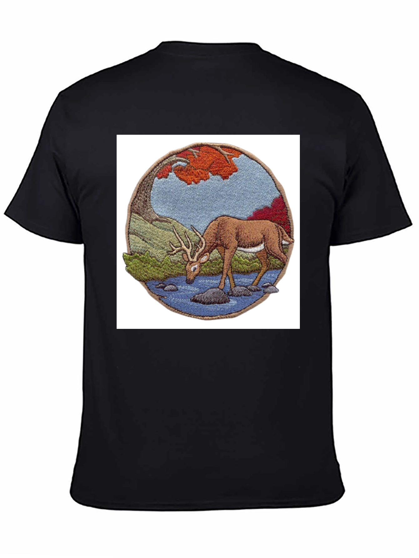Deer Scene Black T-Shirt