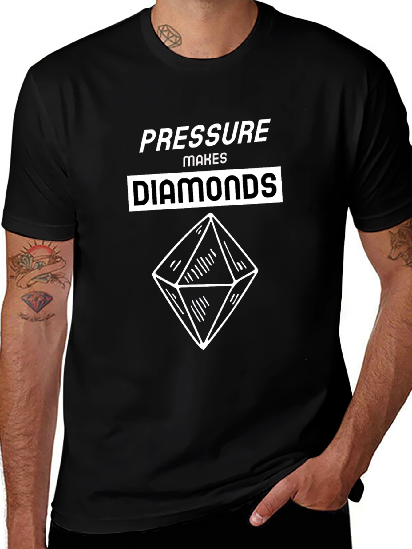Pressure Makes Diamonds Graphic T-Shirt - Black