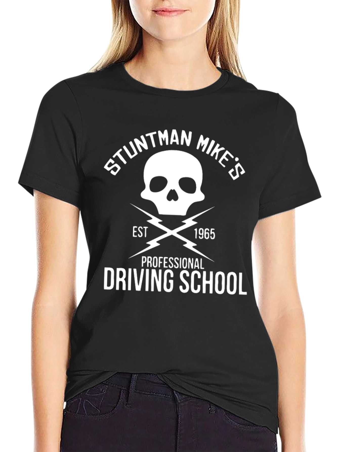 Stuntman Mikes Driving School Black T-Shirt