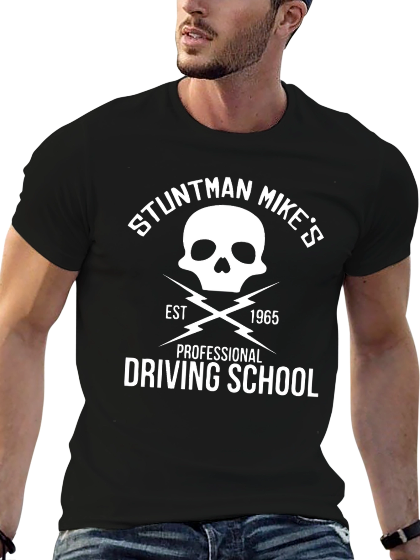 Stuntman Mikes Driving School Black T-Shirt