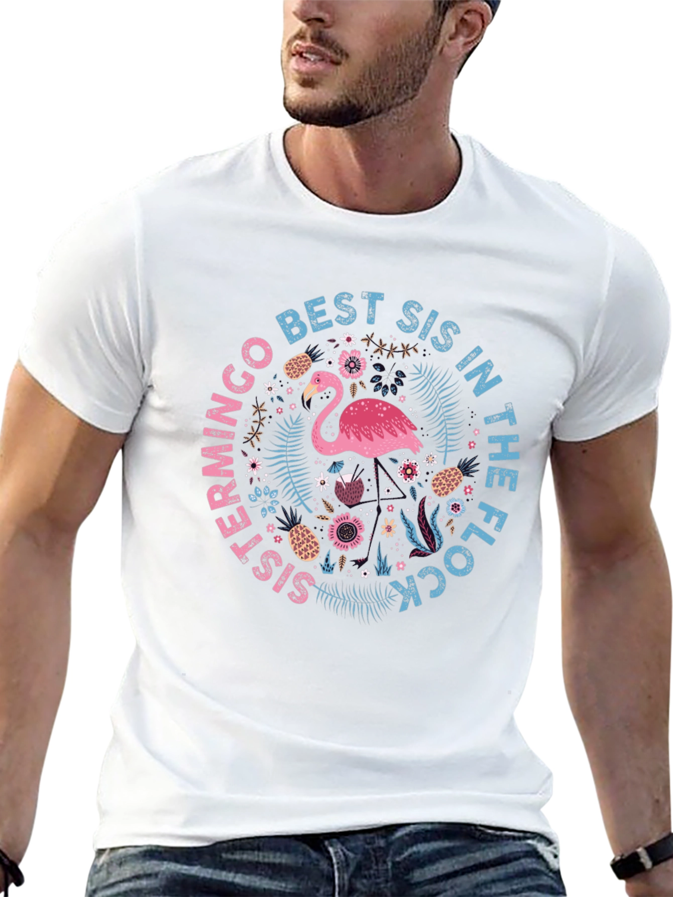 Best Sis in the Flock Flamingo T-Shirt