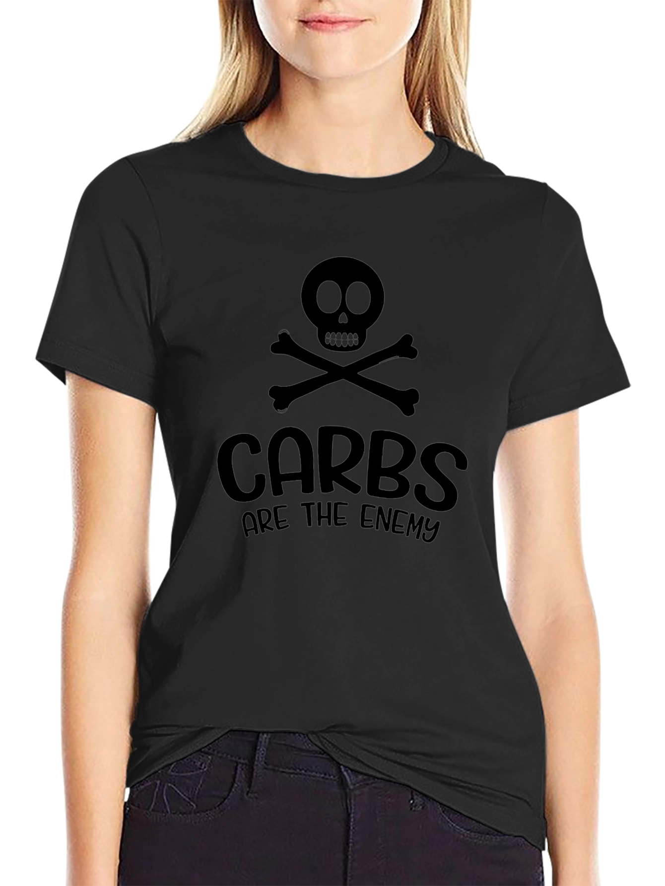Carbs Are The Enemy Graphic Tee - Black T-Shirt
