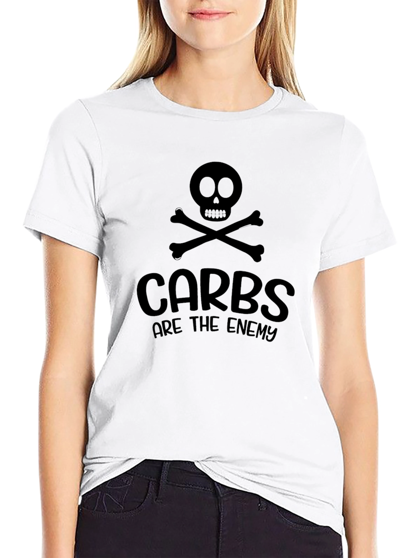 Carbs Are The Enemy Graphic Tee - Black T-Shirt