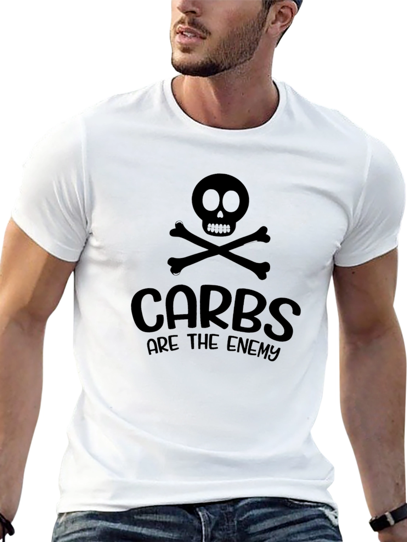 Carbs Are The Enemy Graphic Tee - Black T-Shirt