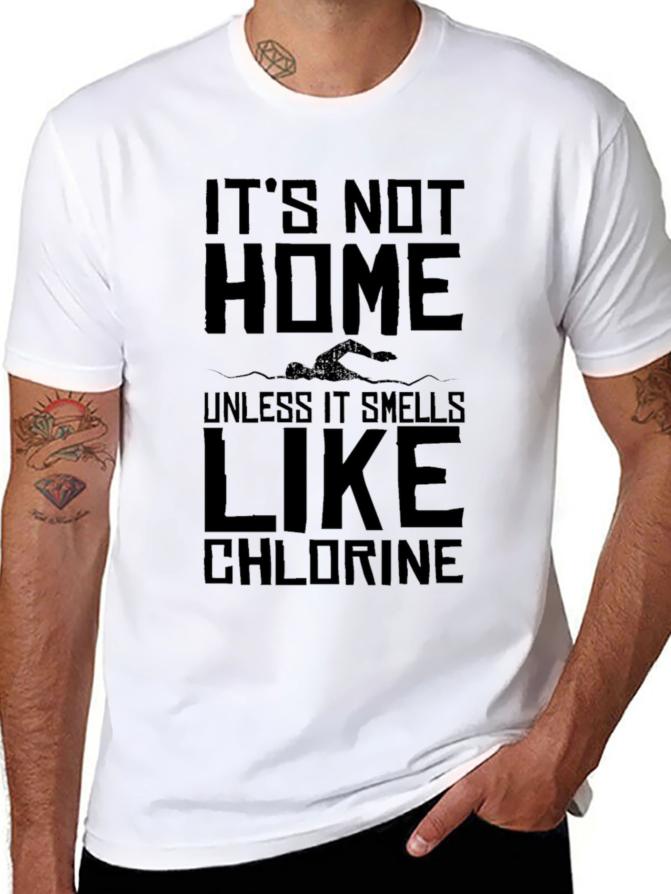 Swimmers Home Black T-Shirt
