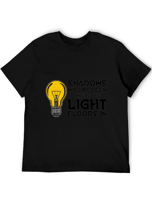 Shadows Lightbulb T-Shirt - Mens Black Graphic Tee