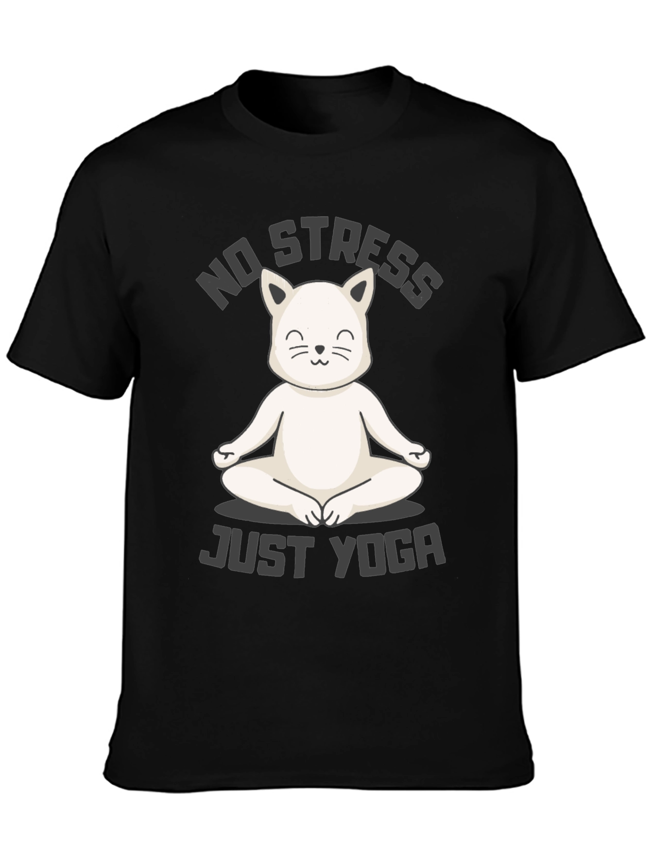 Zen Cat Yoga T-Shirt - No Stress Just Yoga
