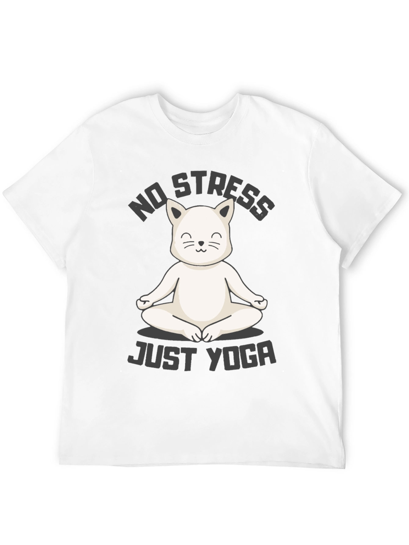 Zen Cat Yoga T-Shirt - No Stress Just Yoga
