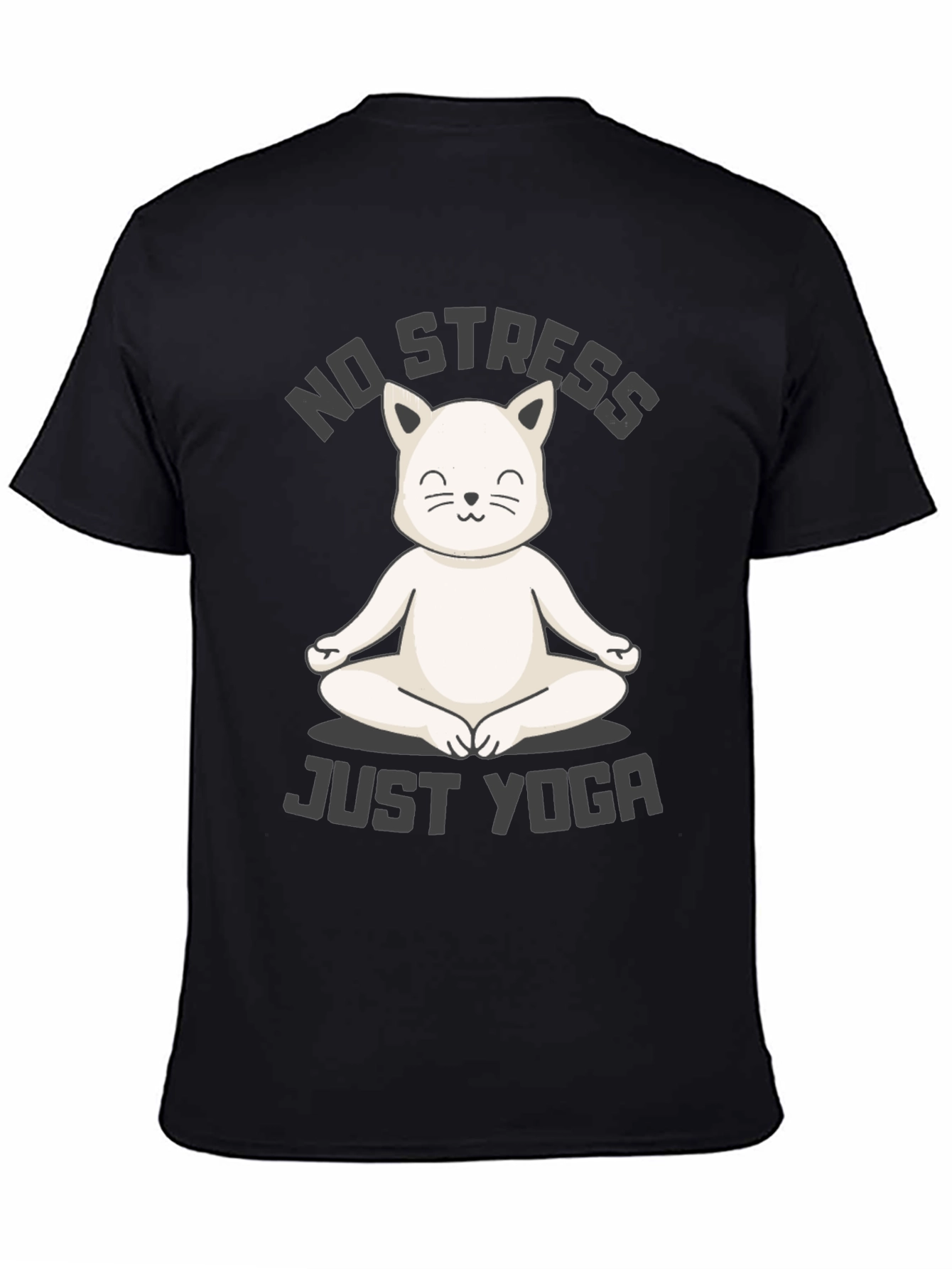 Zen Cat Yoga T-Shirt - No Stress Just Yoga