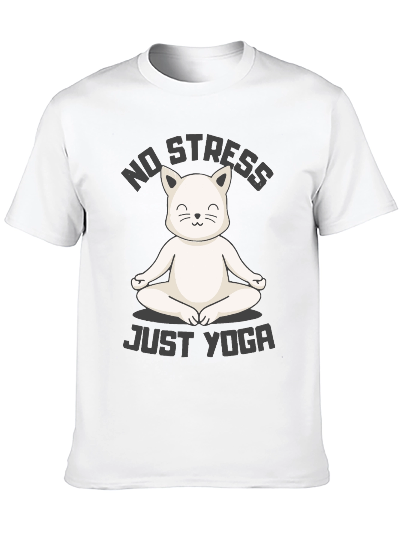 Zen Cat Yoga T-Shirt - No Stress Just Yoga