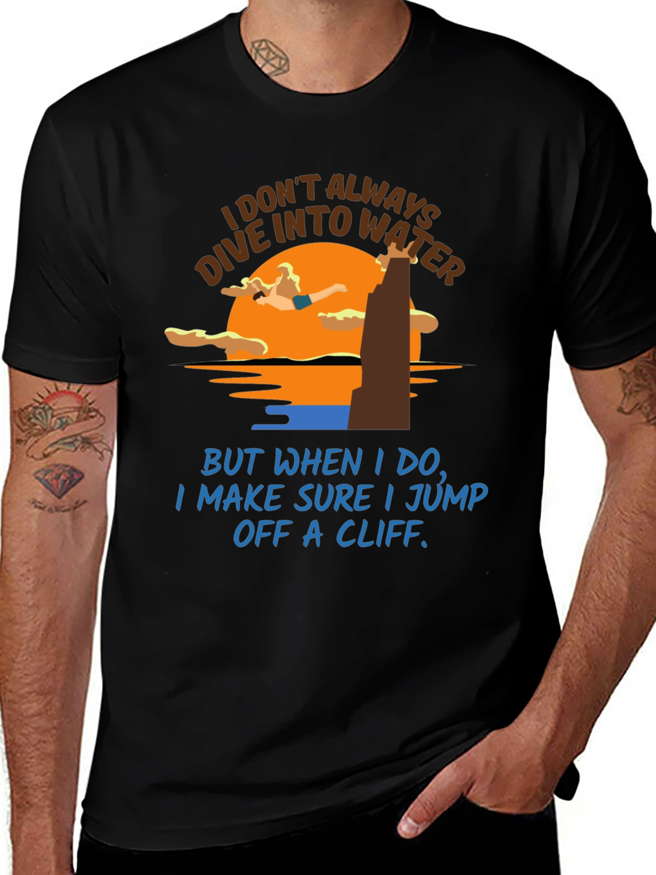 Cliff Diver T-Shirt: Humorous Water Sports Tee