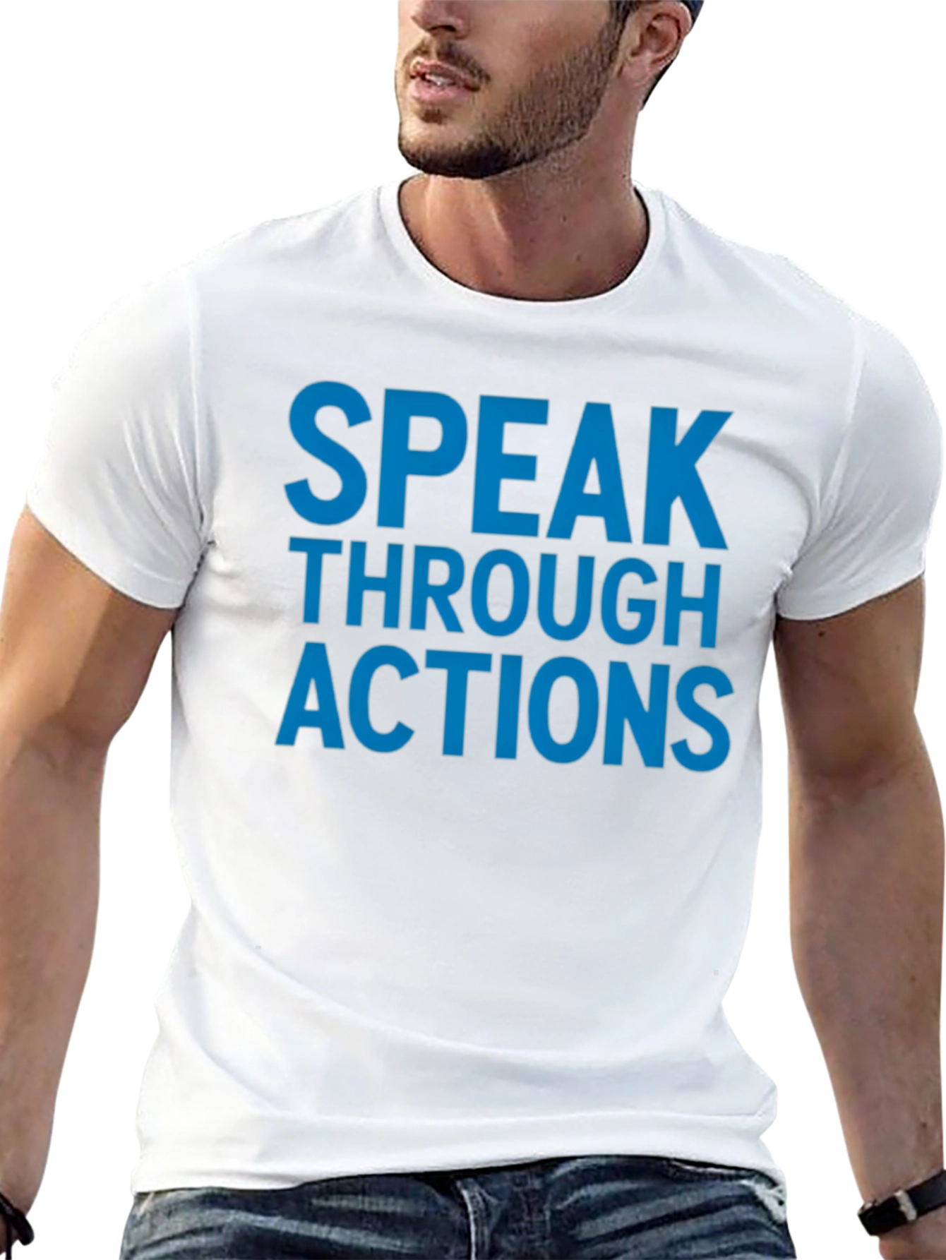 Speak Through Actions Black Graphic T-Shirt
