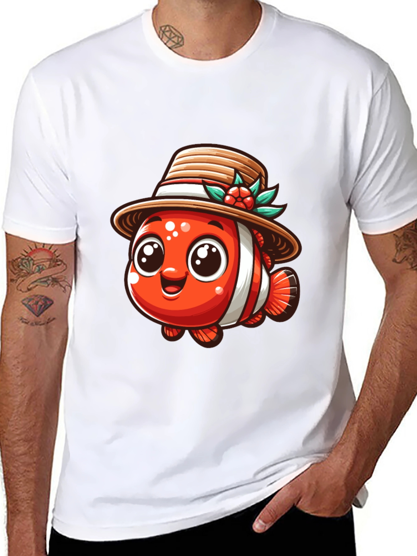 Clownfish in Hat Graphic Tee