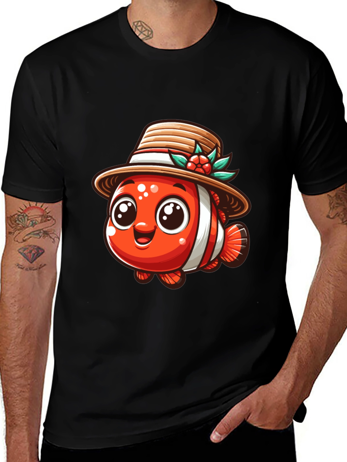 Clownfish in Hat Graphic Tee
