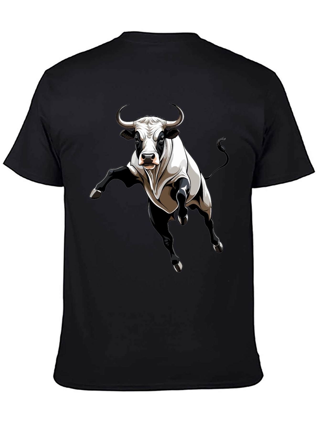 Bull Graphic Tee - Black Cotton Blend
