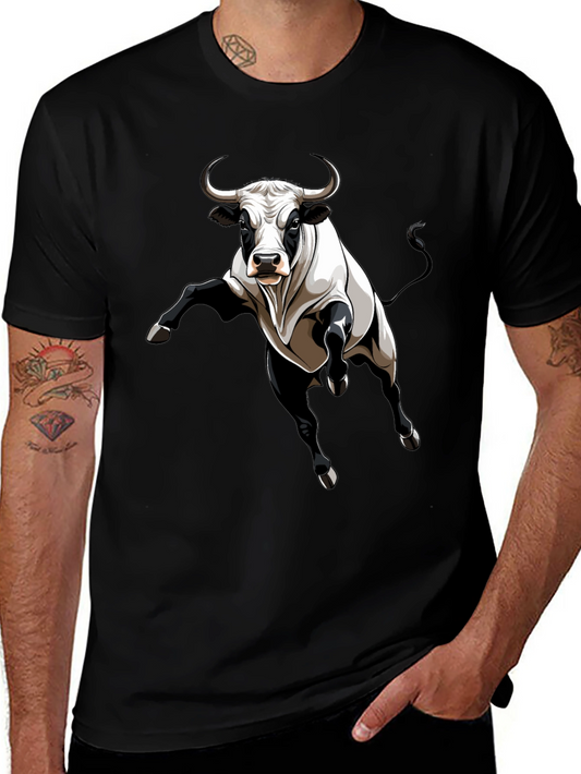 Bull Graphic Tee - Black Cotton Blend