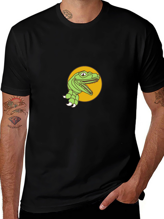 Dino Graphic Tee - Black Cotton T-Shirt