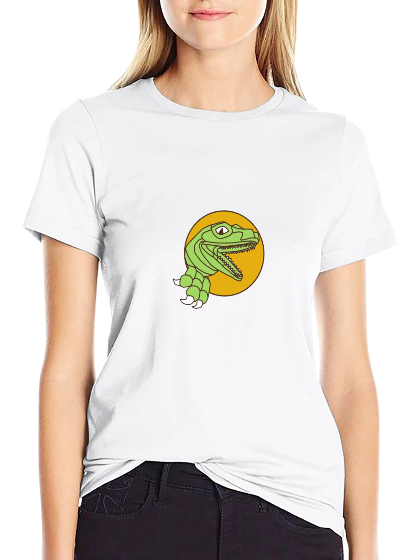 Dino Graphic Tee - Black Cotton T-Shirt