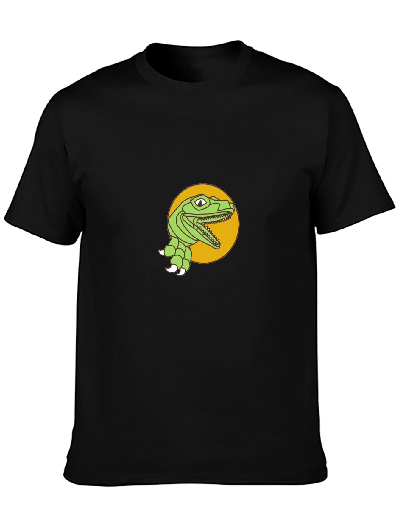 Dino Graphic Tee - Black Cotton T-Shirt