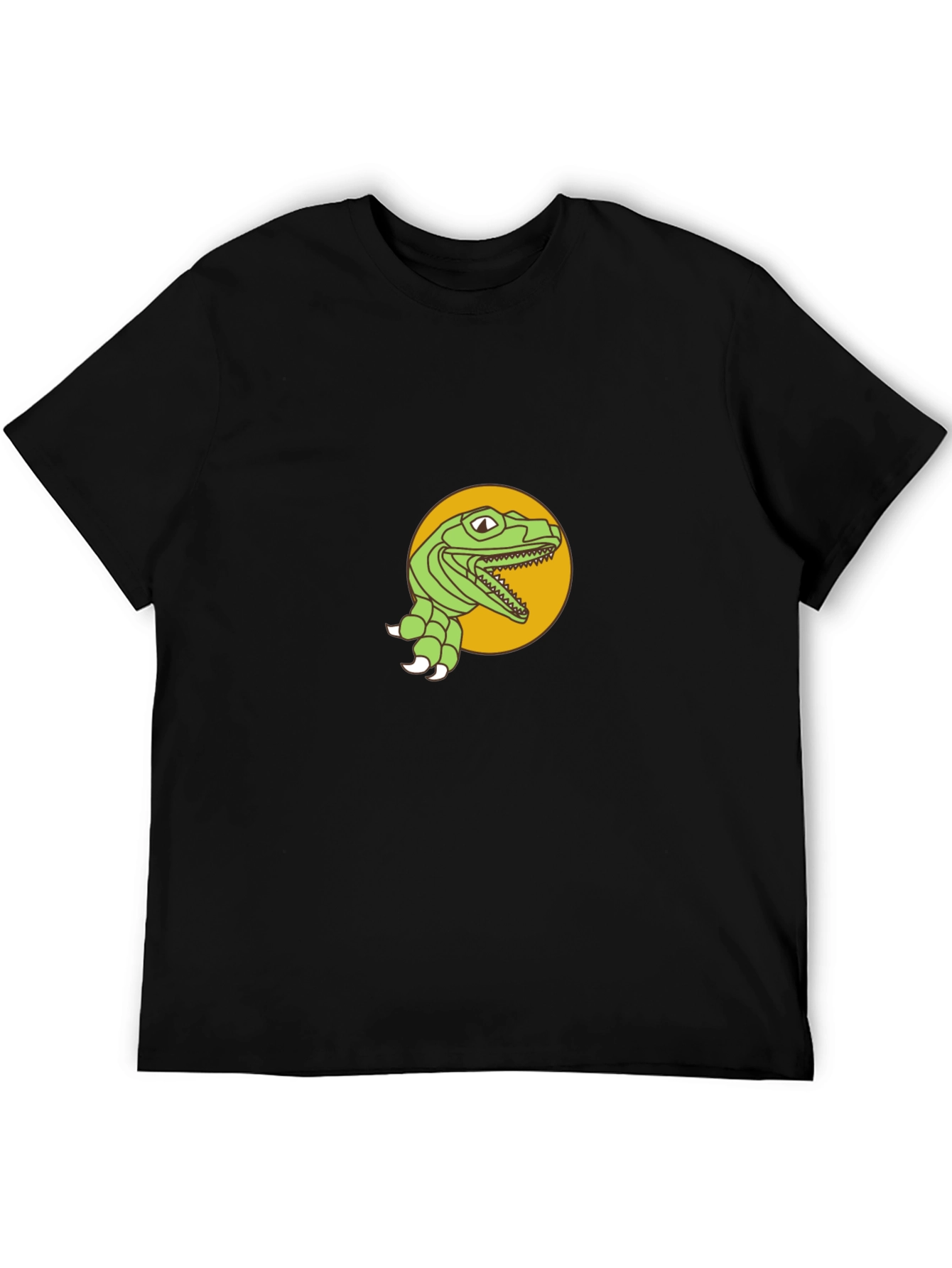 Dino Graphic Tee - Black Cotton T-Shirt