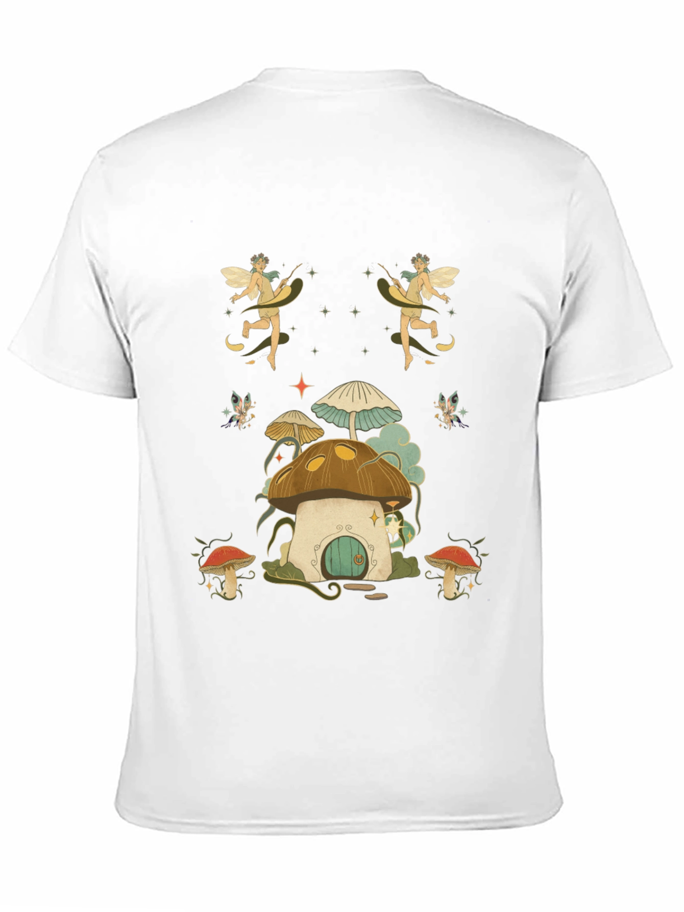Whimsical Fairy Mushroom House Graphic Tee