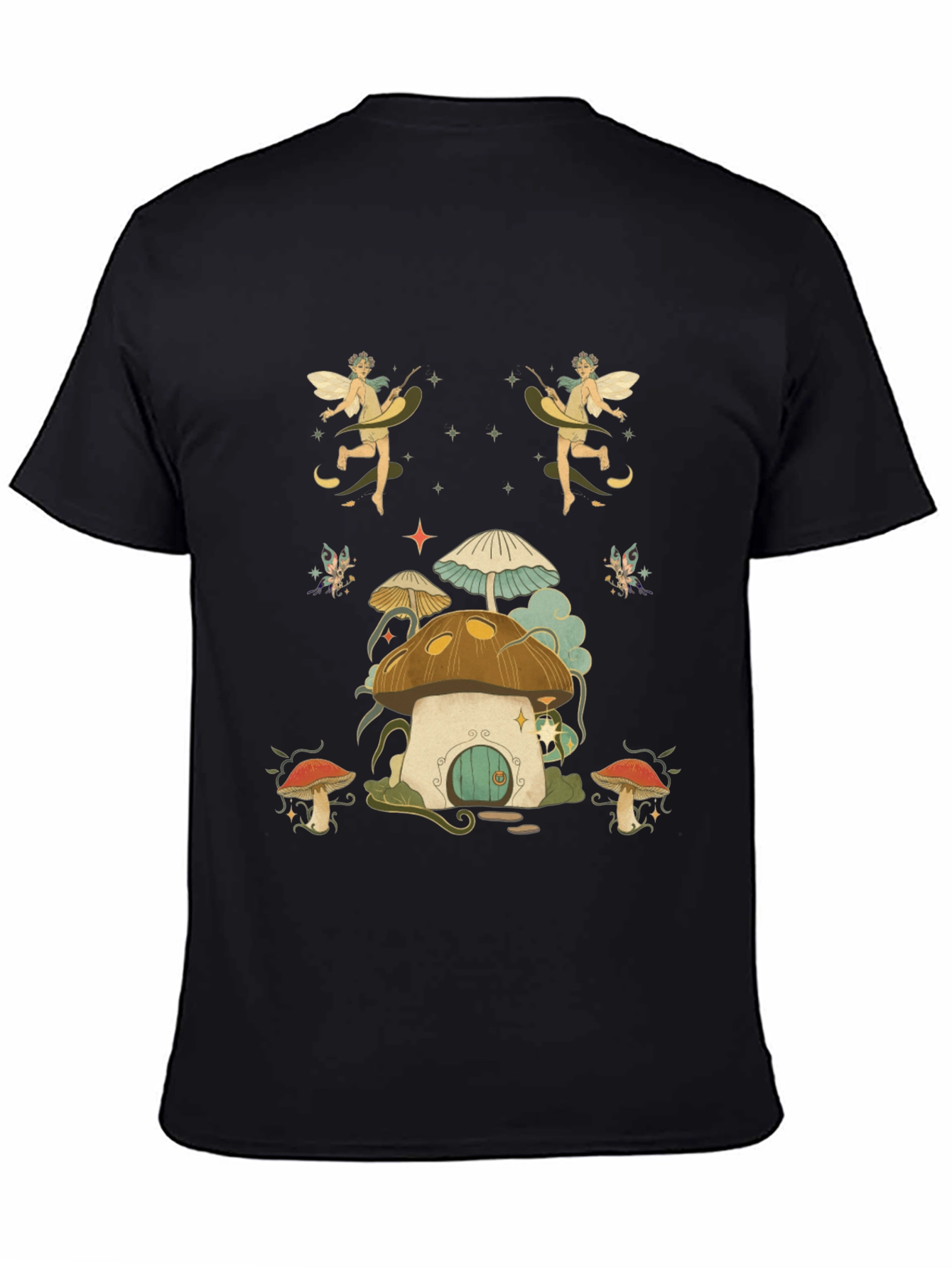 Whimsical Fairy Mushroom House Graphic Tee