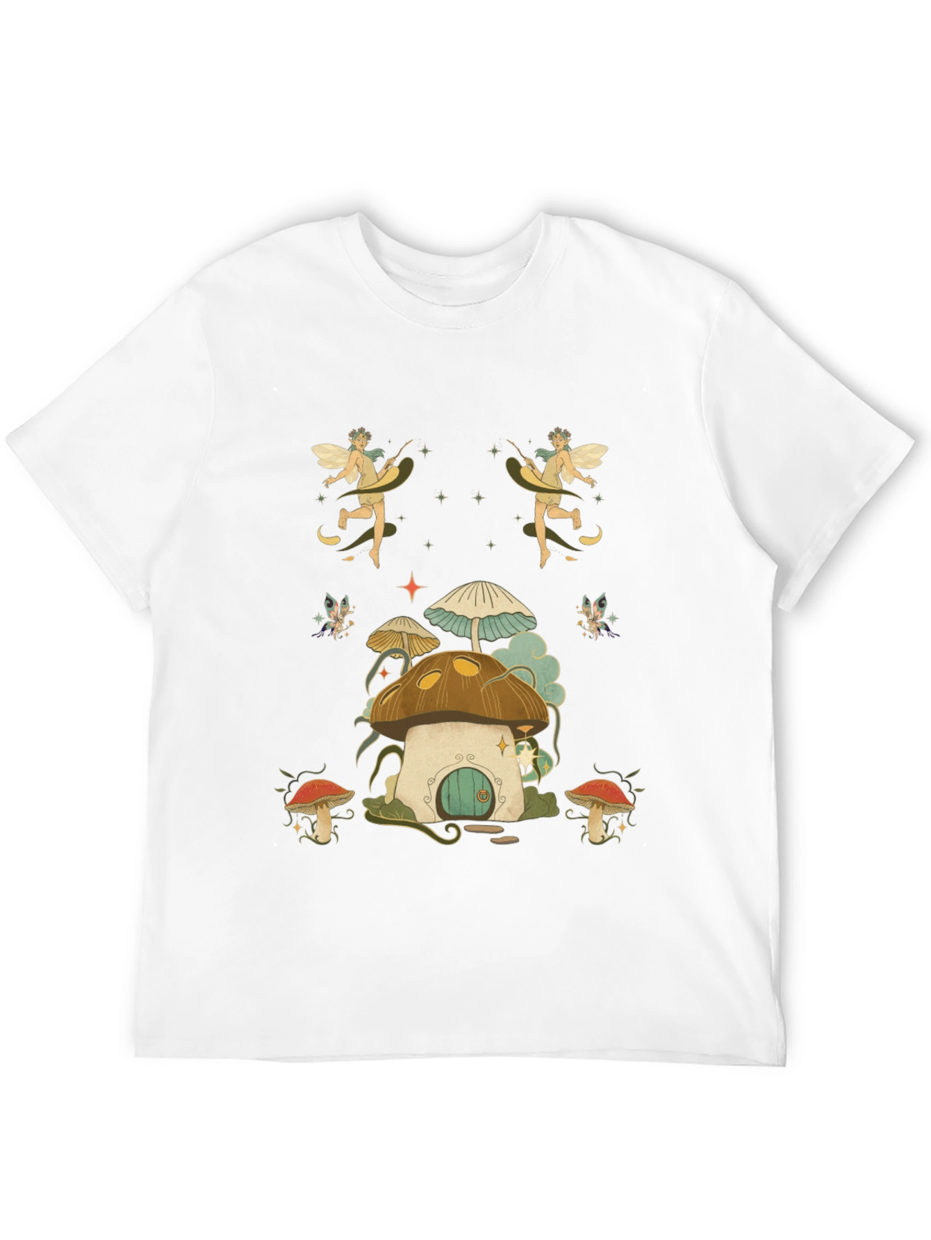 Whimsical Fairy Mushroom House Graphic Tee