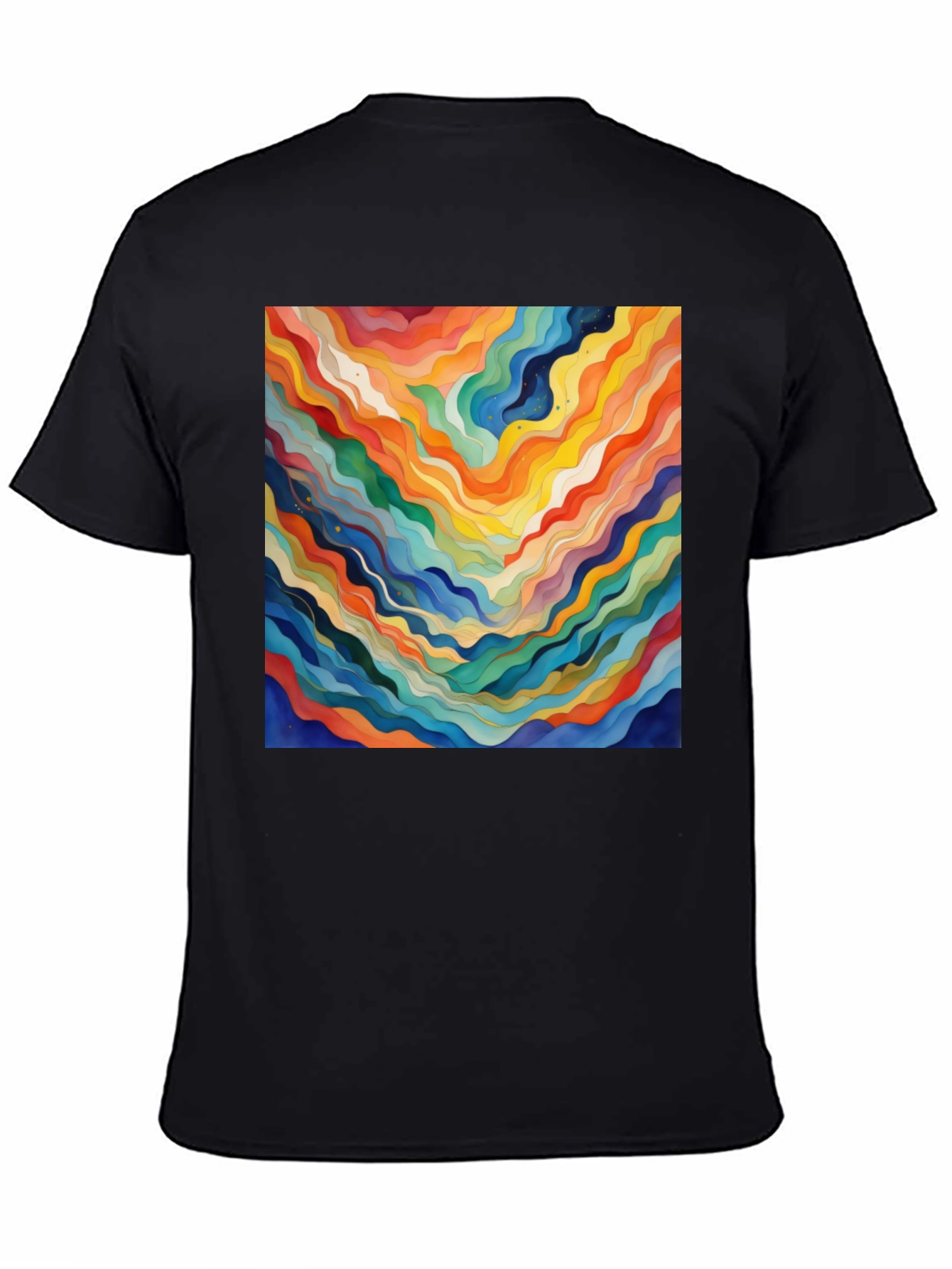 Abstract Wave Art Black T-Shirt