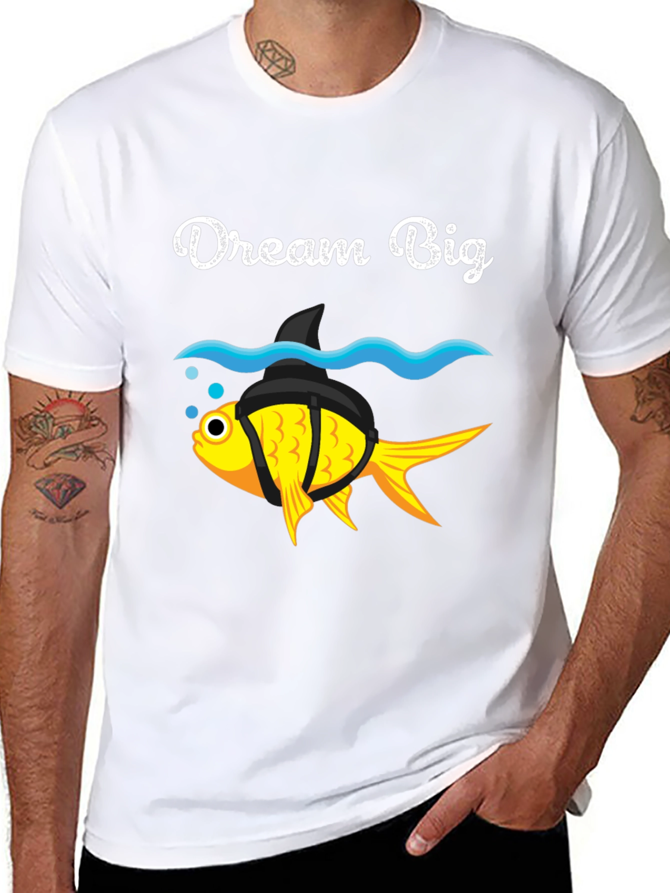 Dream Big Goldfish Shark Fin Funny T-Shirt