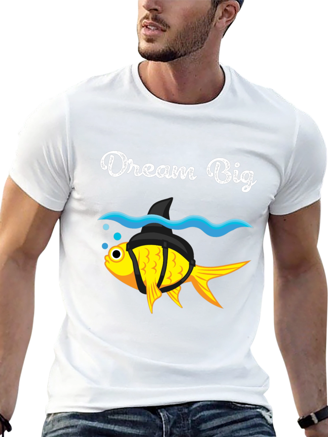 Dream Big Goldfish Shark Fin Funny T-Shirt
