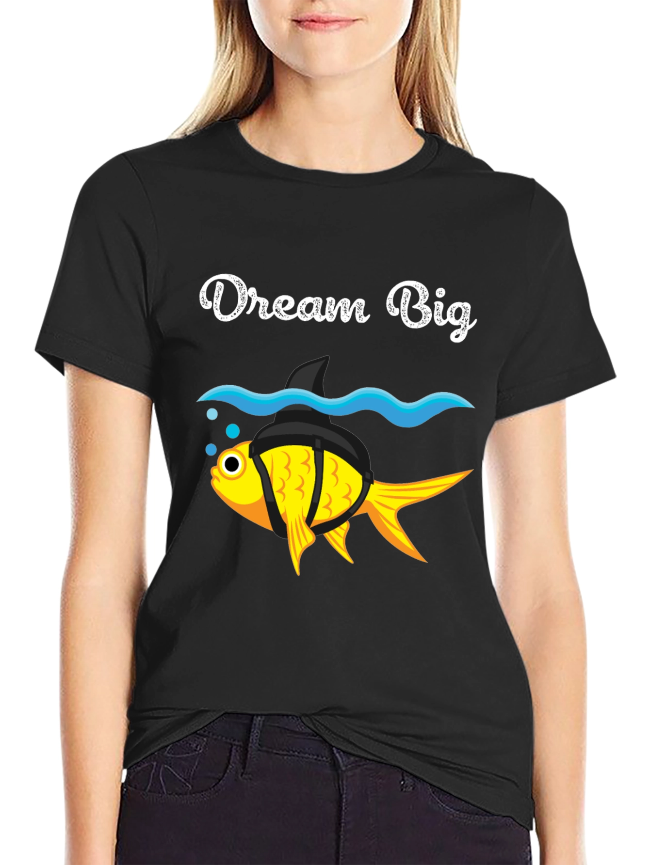 Dream Big Goldfish Shark Fin Funny T-Shirt