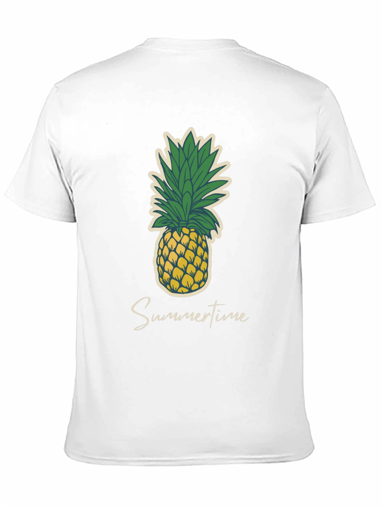 Summertime Pineapple Graphic Tee - Casual Black T-Shirt