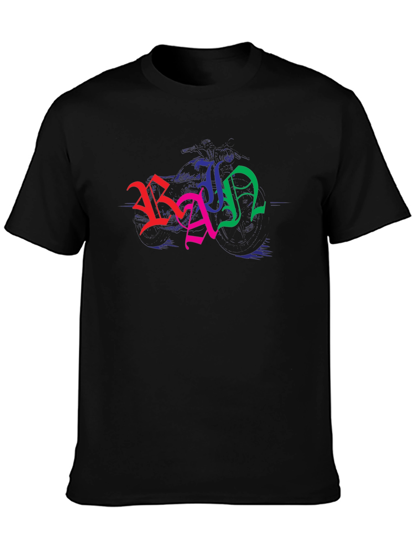 Colorful Graphic Black T-Shirt