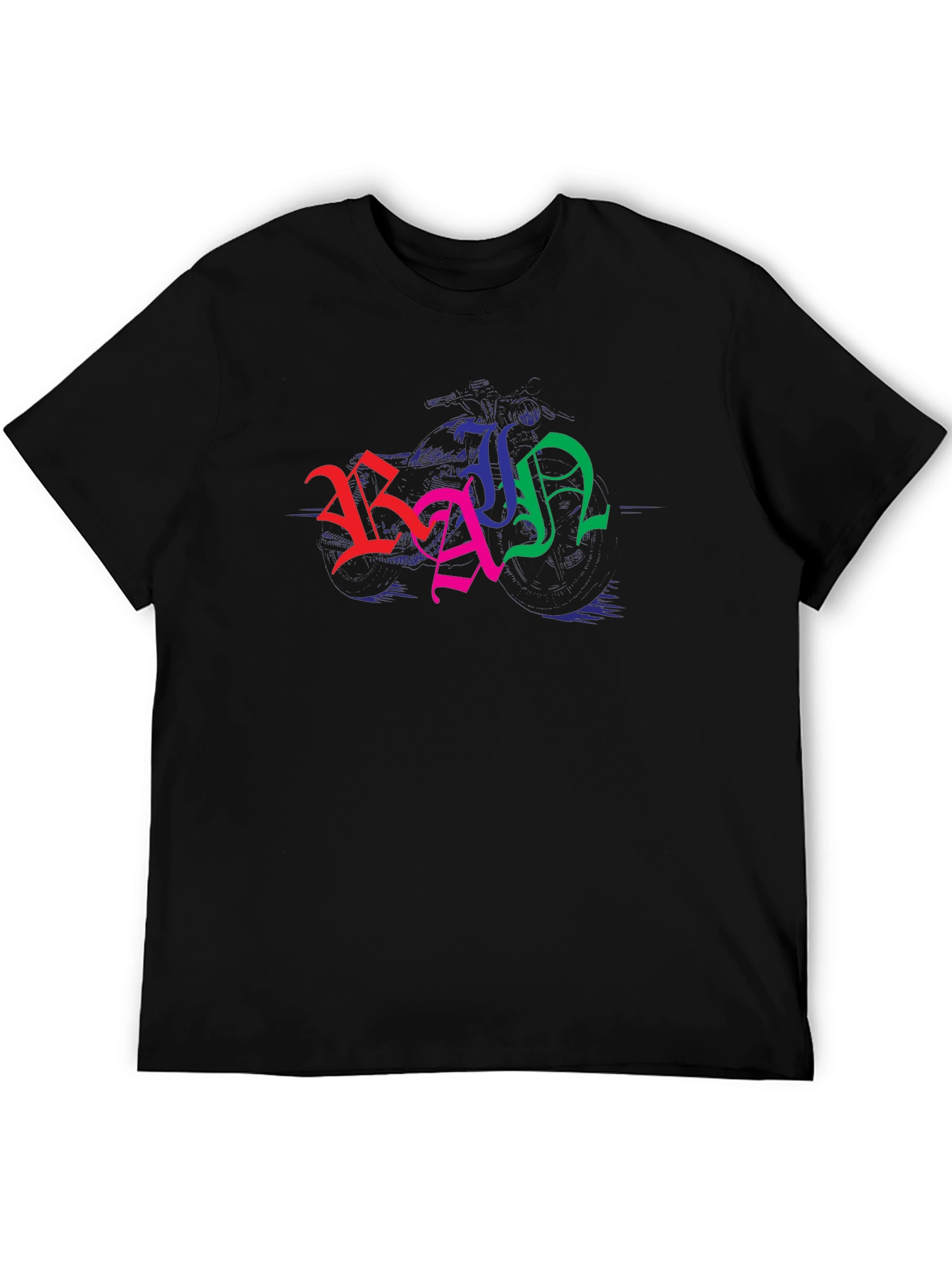 Colorful Graphic Black T-Shirt