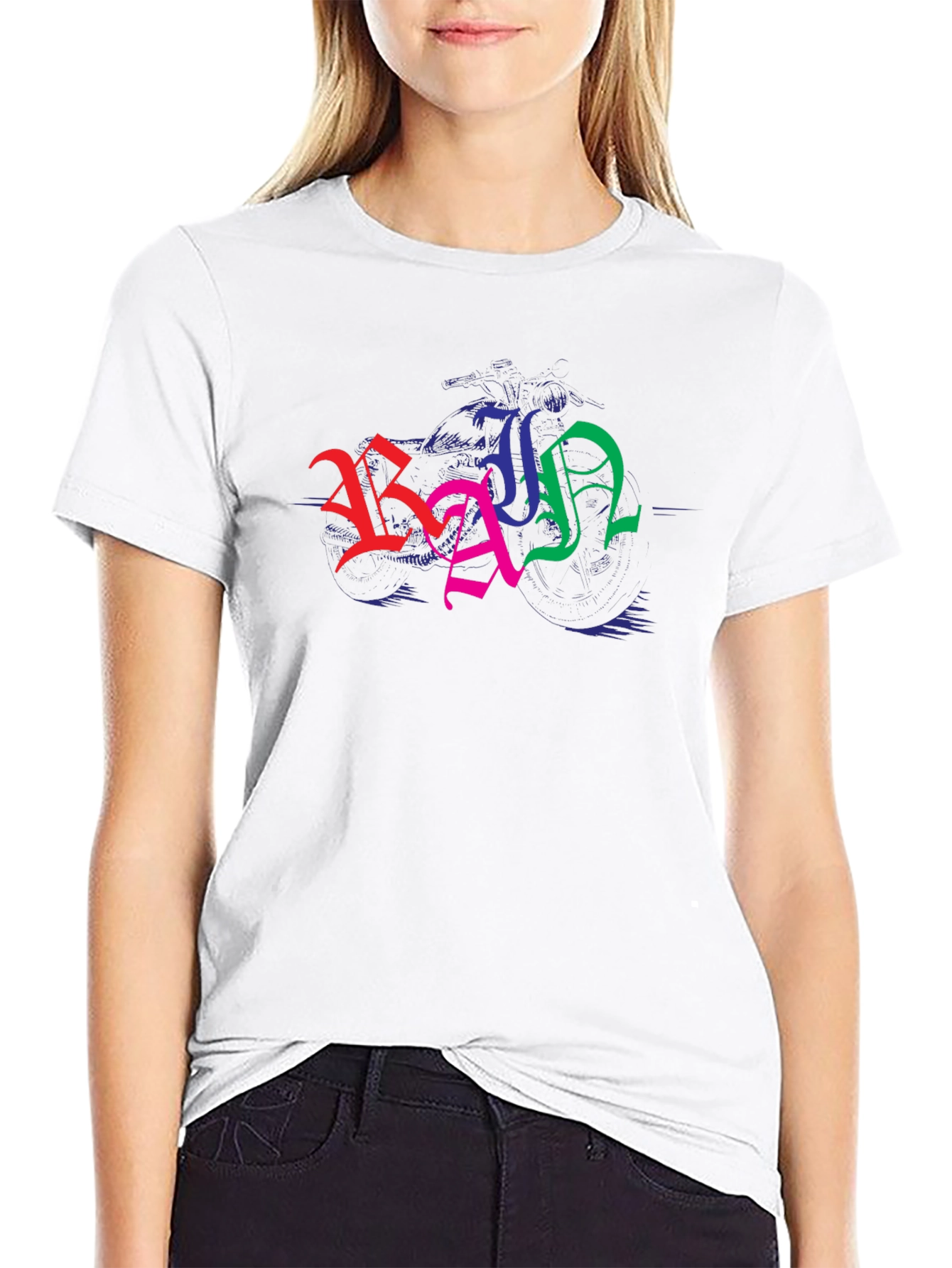 Colorful Graphic Black T-Shirt