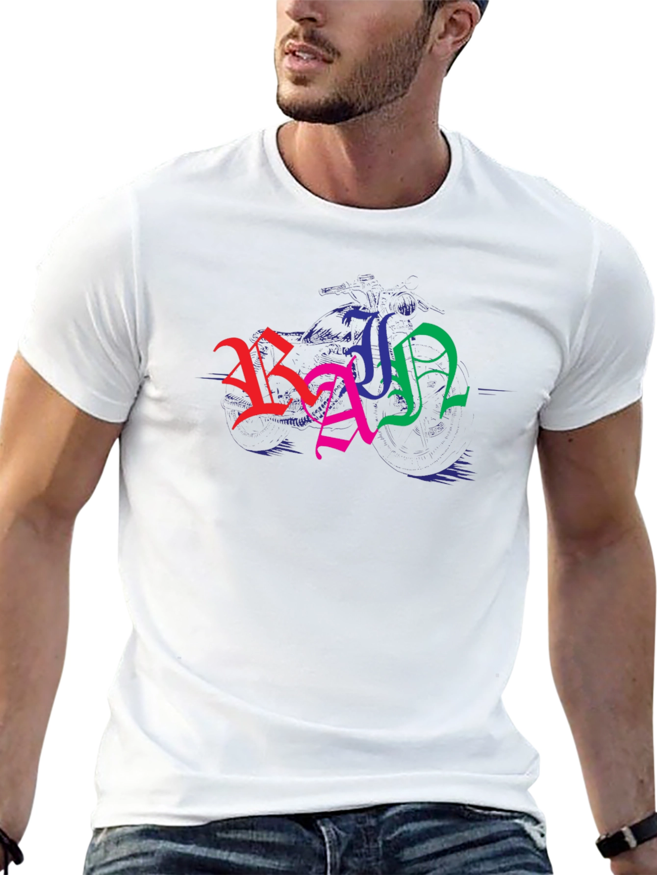 Colorful Graphic Black T-Shirt