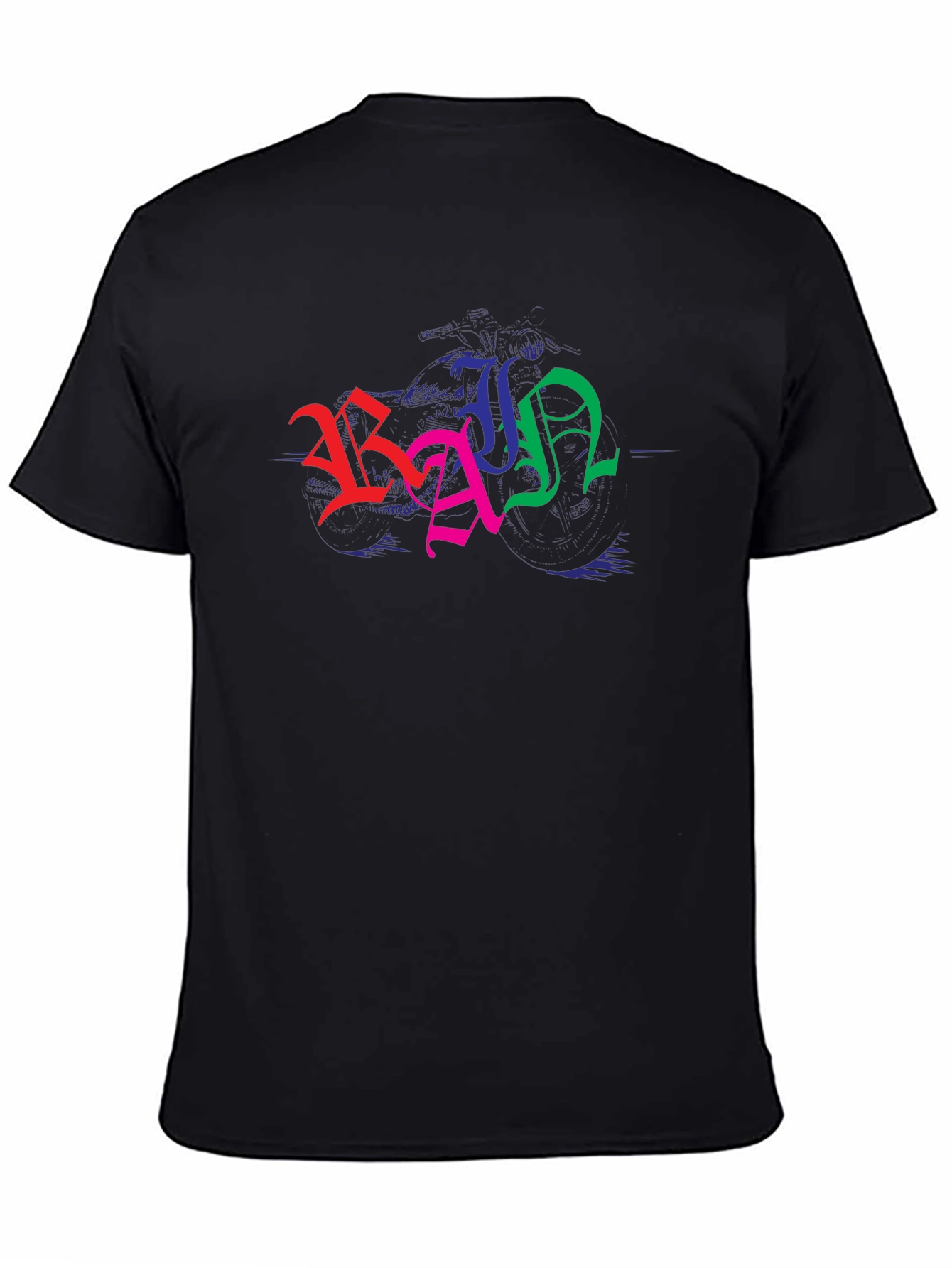 Colorful Graphic Black T-Shirt