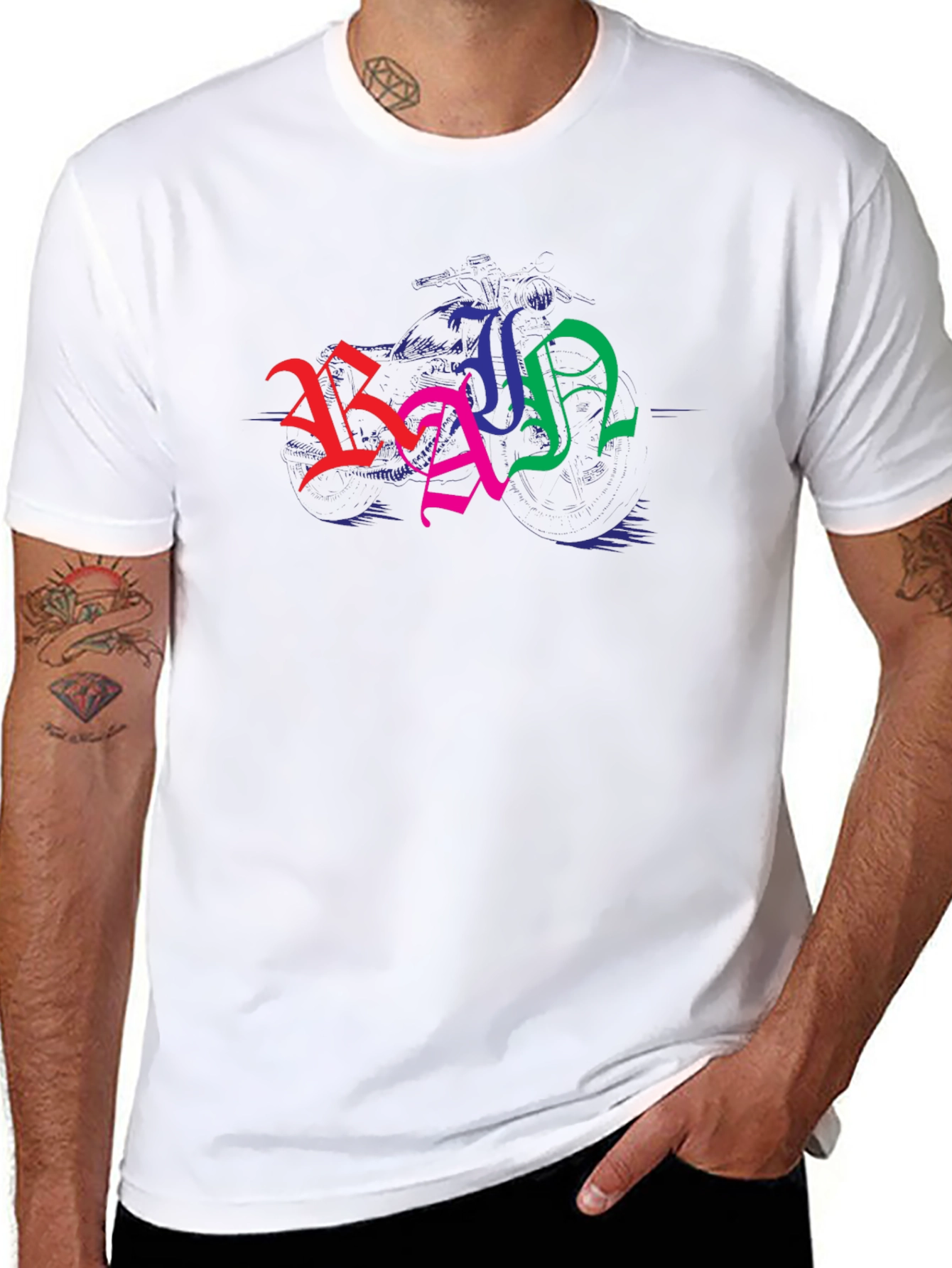 Colorful Graphic Black T-Shirt
