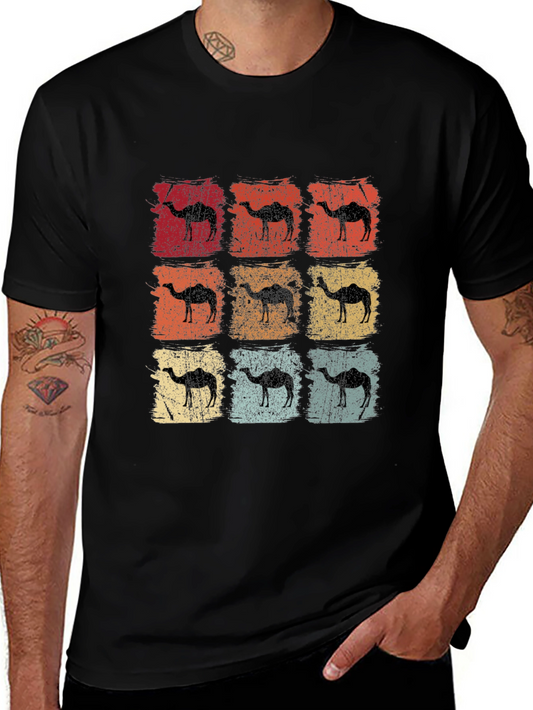 Retro Camel Graphic Tee - Vintage Style