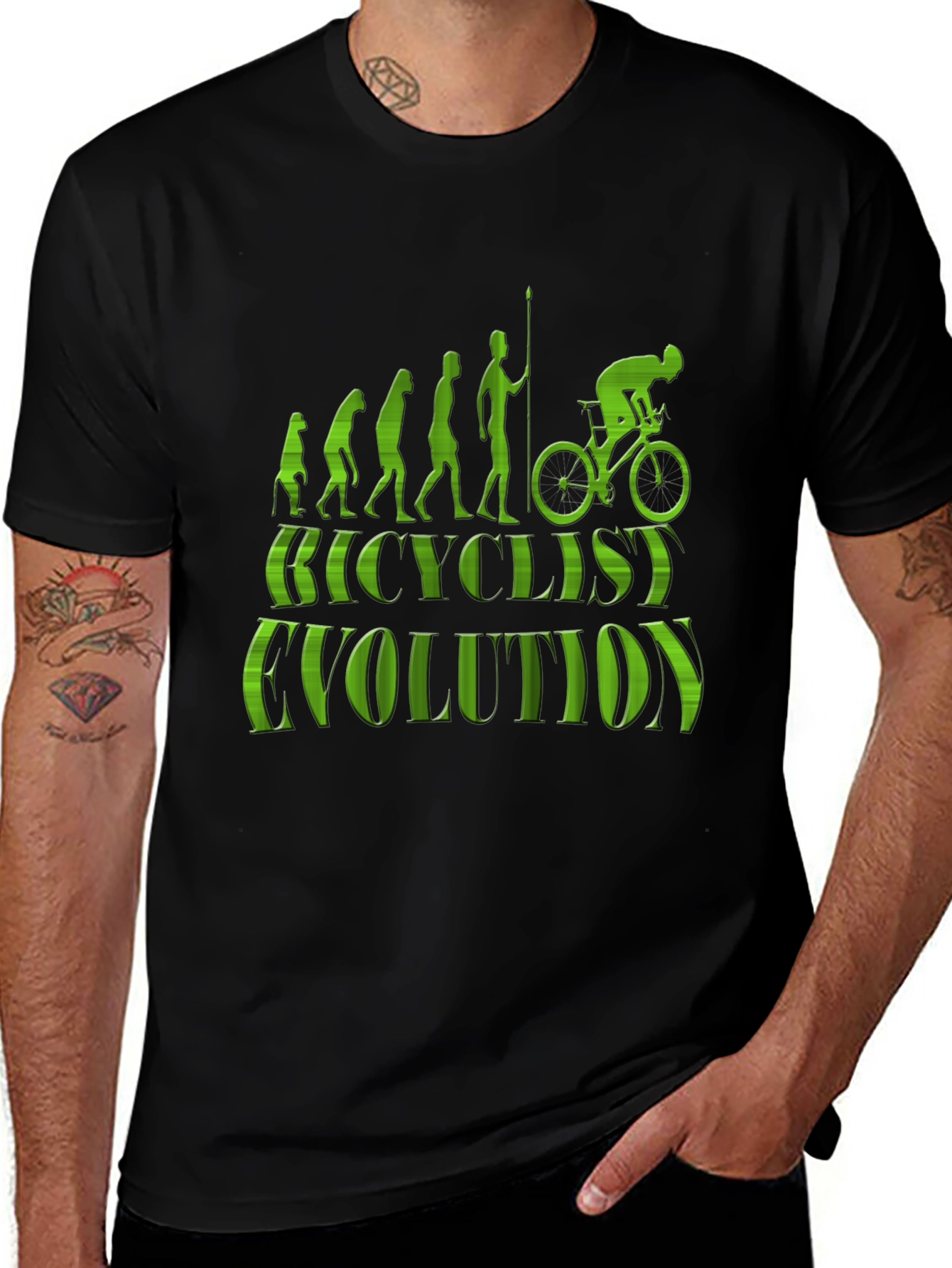 Bicyclist Evolution Graphic T-Shirt