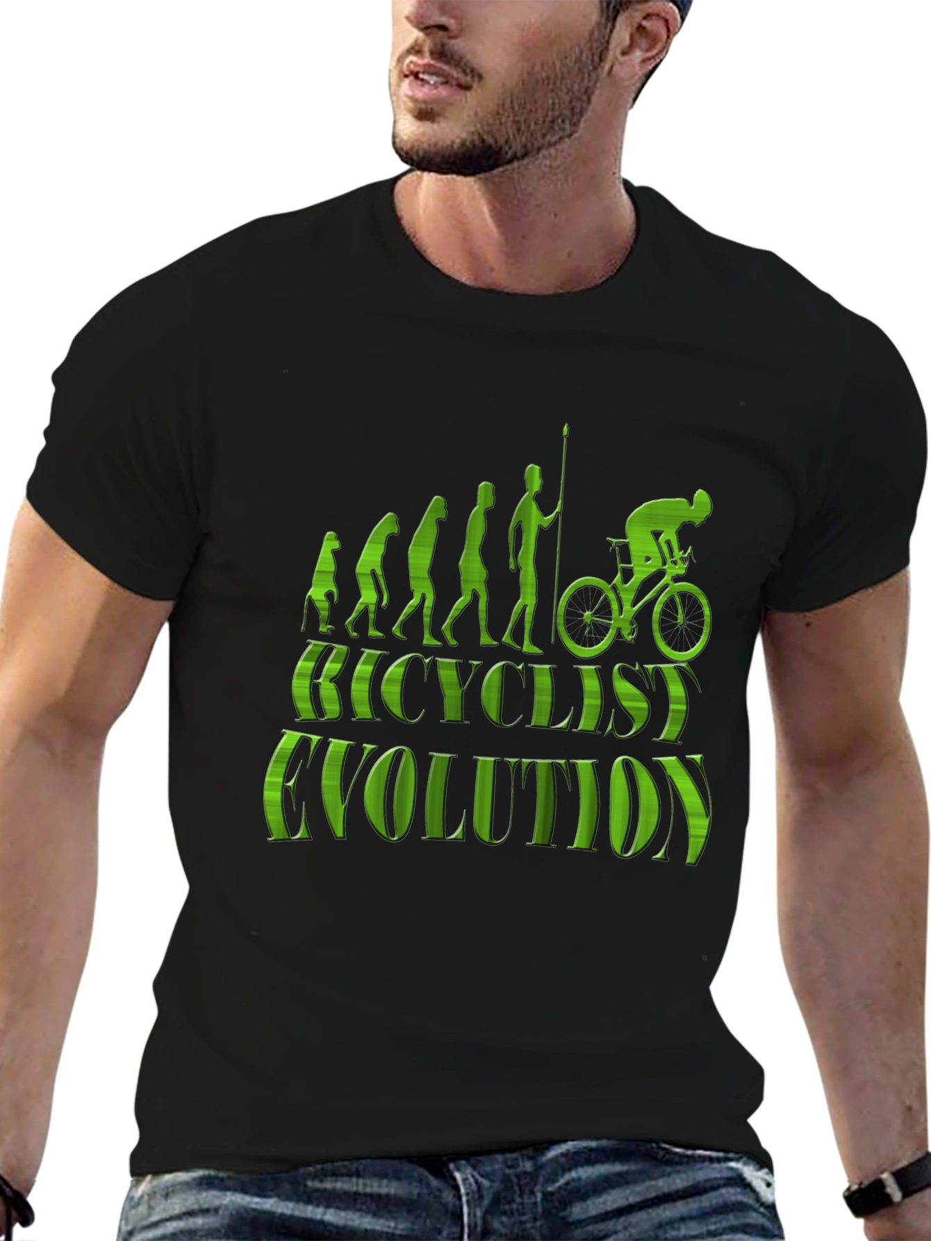 Bicyclist Evolution Graphic T-Shirt