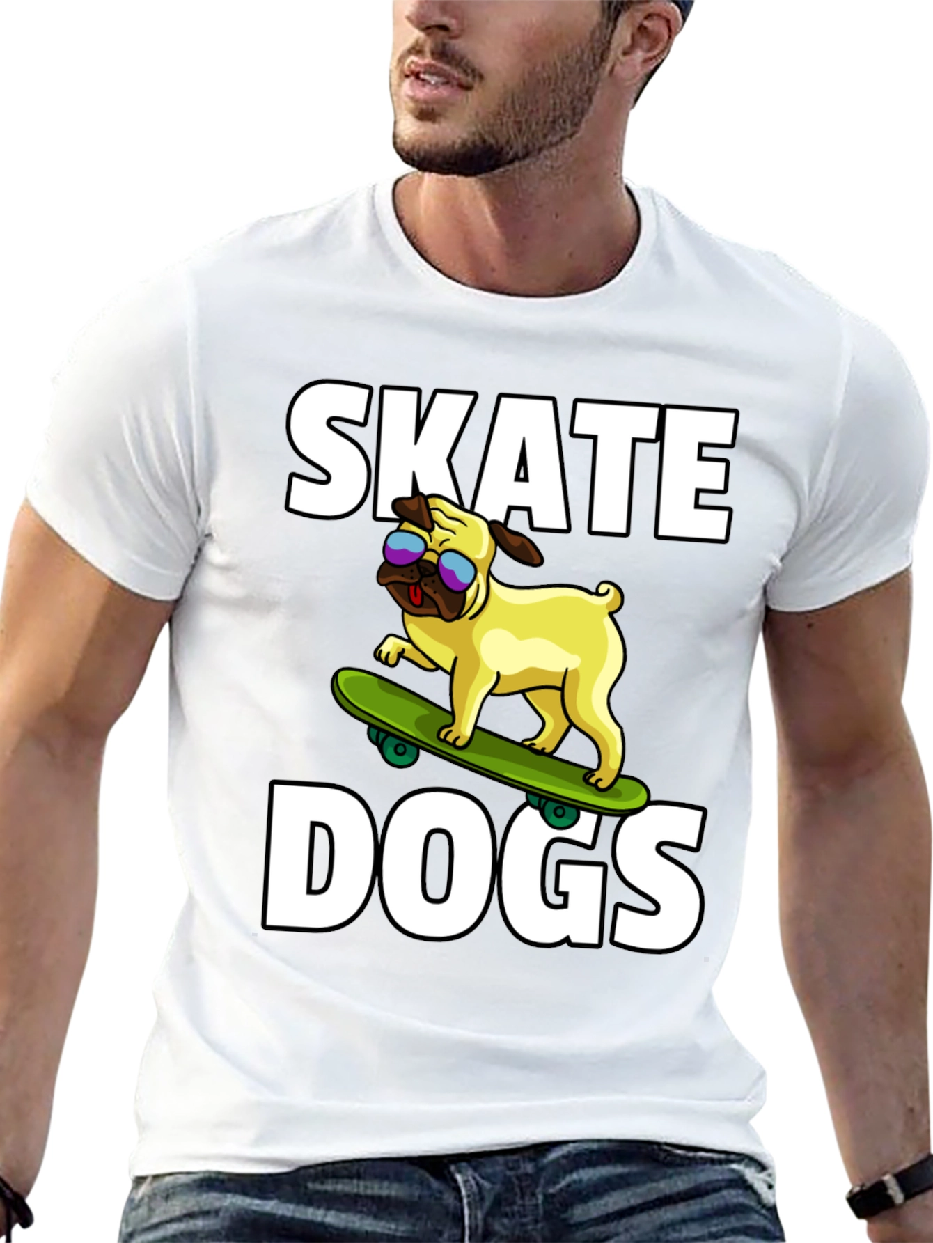 Skate Dogs Graphic Tee - Black Cotton T-Shirt