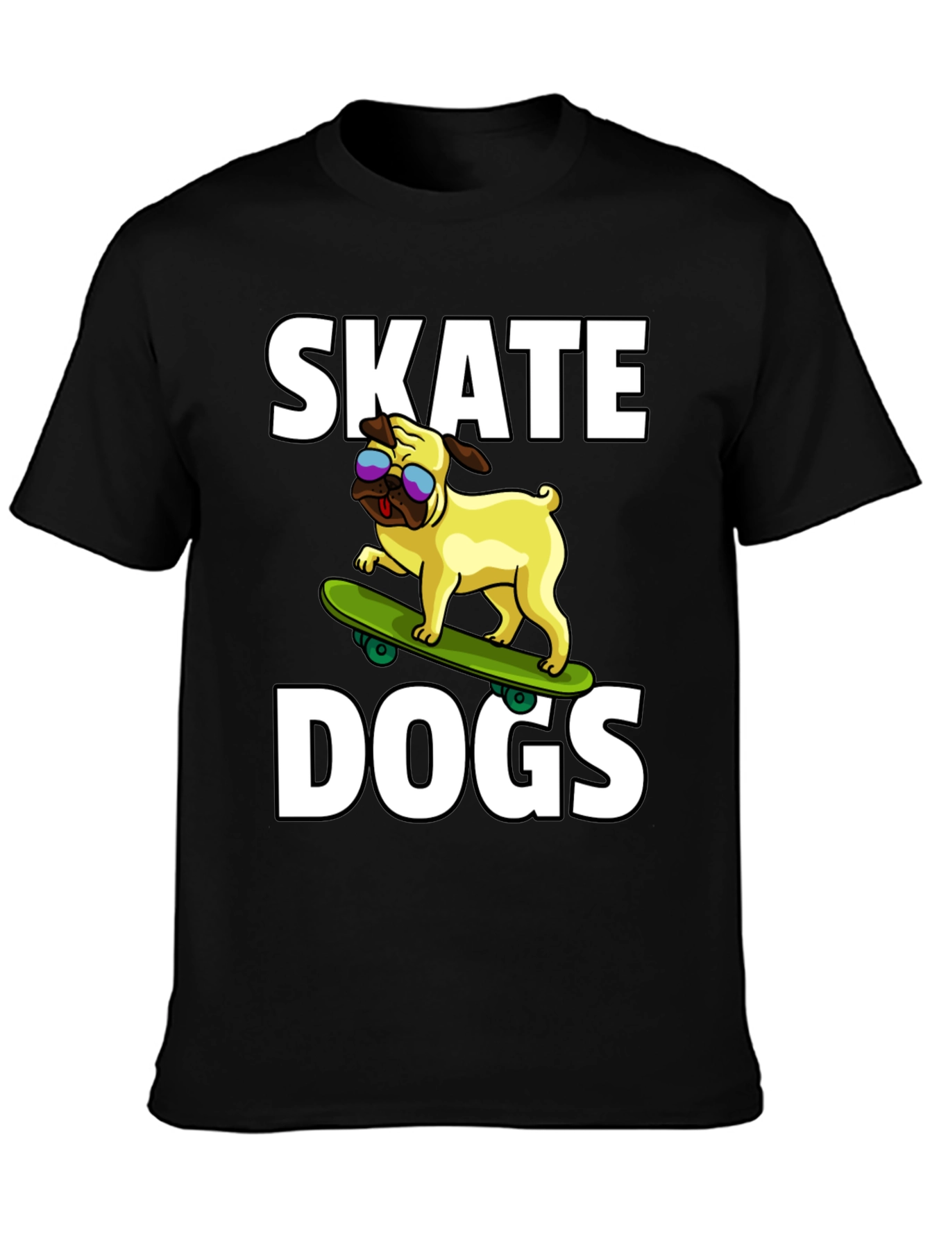 Skate Dogs Graphic Tee - Black Cotton T-Shirt