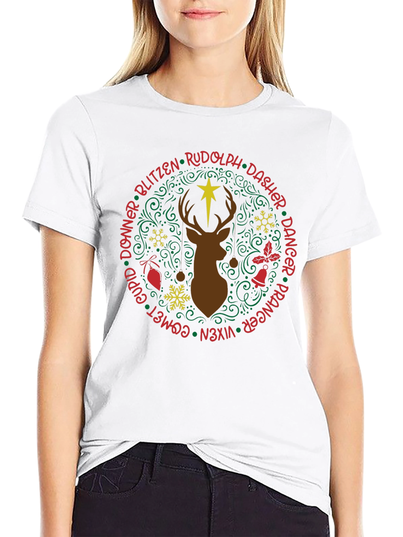 Christmas Reindeer Names T-Shirt
