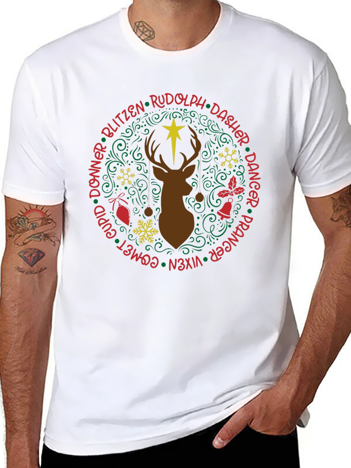 Christmas Reindeer Names T-Shirt