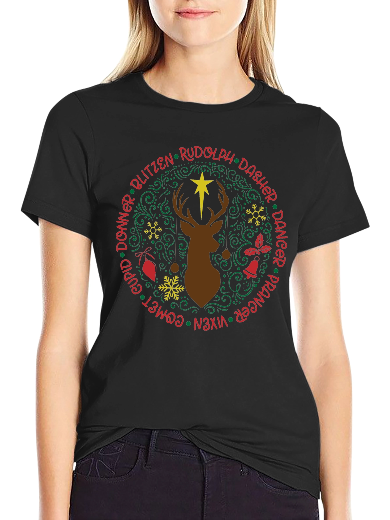 Christmas Reindeer Names T-Shirt