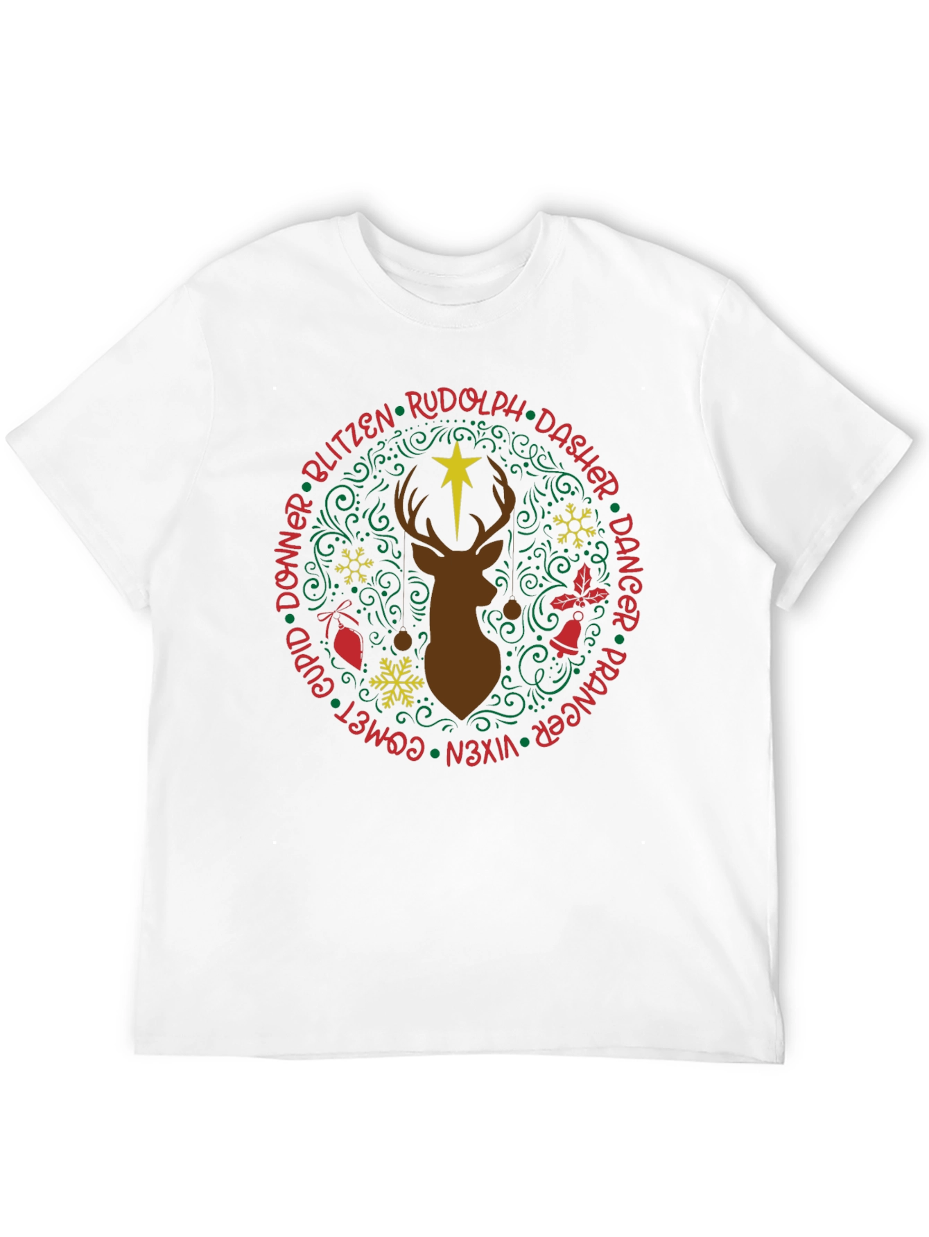 Christmas Reindeer Names T-Shirt
