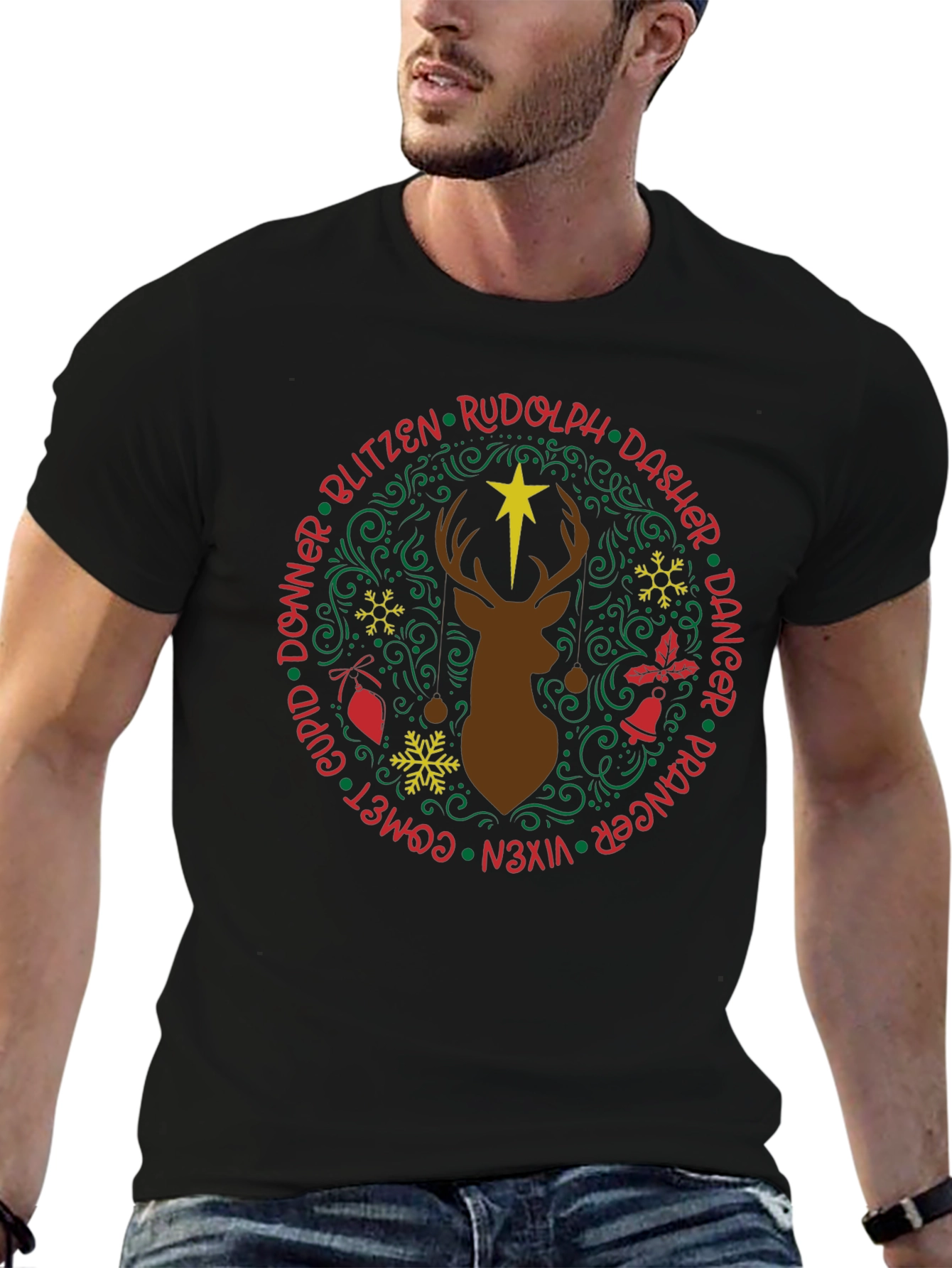 Christmas Reindeer Names T-Shirt